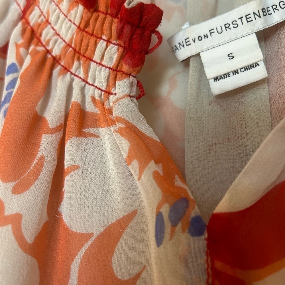 Diane von Furstenberg DVF Jeannette silk blouse Size S - Picture 8 of 14